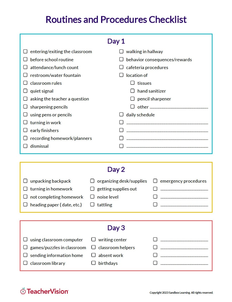 Back to School Checklist