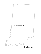 Indiana State Map with Capital