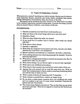 Topics for Beginning a Journal