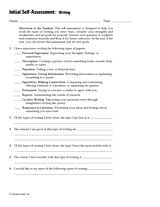Initial Self-Assessment: Writing