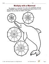 Multiply with a Mammal Math Worksheet