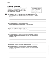 Measurement: Critical Thinking (Gr. 6)
