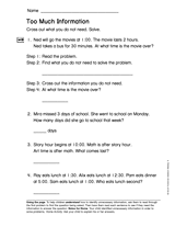 Too Much Information (Gr. 1)