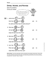 Dimes, Nickels, and Pennies (Gr. 1)