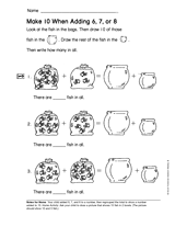 Make Ten When Adding Six, Seven or Eight (Gr. 2)