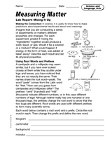 Science and Language Arts: Measuring Matter