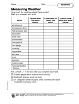 Measuring Weather: Vocabulary