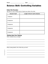 Science Skill: Controlling Variables (Gr. 5)