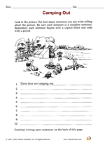 Camping Out Writing Activity