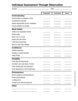 Individual Assessment Through Observation