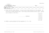 Math Warm-Up 91 for Gr. 1 & 2: Operations