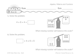 Math Warm-Up 229 for Gr. 1 & 2: Algebra, Patterns & Functions