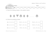 Math Warm-Up 245 for Gr. 1 & 2: Algebra, Patterns & Functions