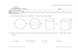 Math Warm-Up 107 for Gr. 3 & 4: Measurement & Geometry