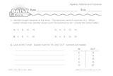Math Warm-Up 218 for Gr. 3 & 4: Algebra, Patterns & Functions