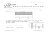Math Warm-Up 236 for Gr. 3 & 4: Algebra, Patterns & Functions
