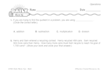 Math Warm-Up 84 for Gr. 5 & 6: Operations