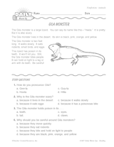 The Gila Monster Reading Warm-Up
