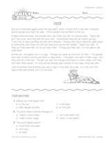 Nonfiction Reading Warm-Up: Tigers