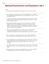 Rational Expressions and Equations, Set 1