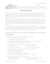 Boston Tea Party Reading Warm-Up