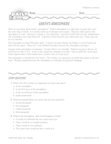 Science Reading Warm-Up: Earth