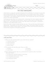 The First Americans Reading Warm-Up