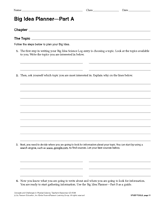 Big Idea Planner--Part A and B