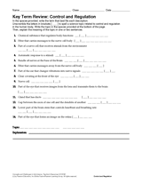 Life Science Key Term Review: Control and Regulation