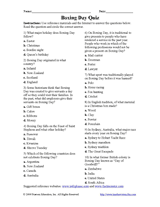 Boxing Day Quiz
