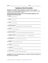 Epiphany Word Scramble