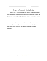 Develop a Community Service Project