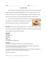 Pancake Day Recipe Activity