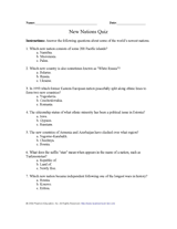 New Nations Quiz