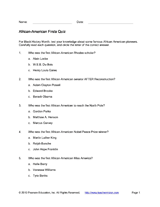 African-American Firsts Quiz