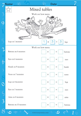 Mixed Tables: Monster Multiplication (Grade 3)