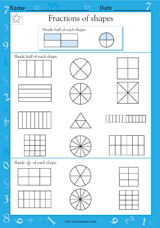 Fractions of Shapes (1⁄2 or 1⁄3)
