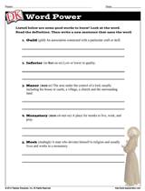Life in Medieval Times Word Power