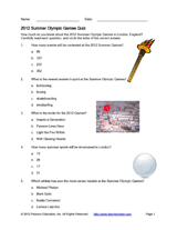 2012 Summer Olympic Games Quiz