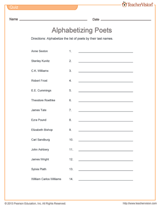 Alphabetizing Poets Quiz
